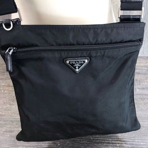 Auth Prada vintage tessuto nylon crossbody